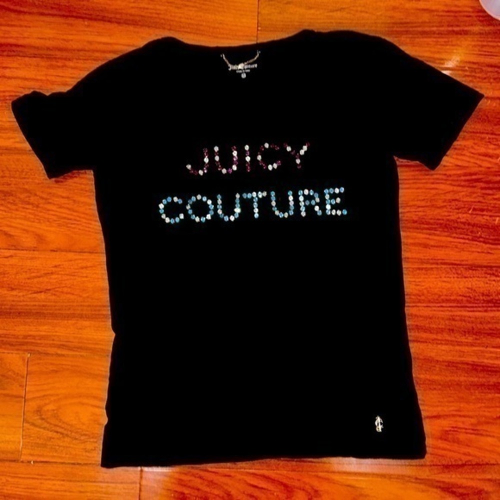 Juicy couture bling t-shirt short sleeve tee black size XS